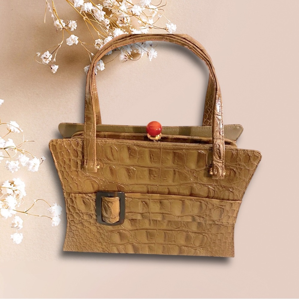 Original By Caprice Vintage Leather Croc Bag Rare